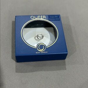 OUFER Silver with cubic zirconia stones Body septum Hoop